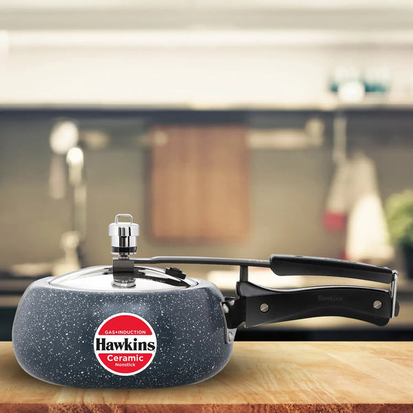 Hawkins Ceramic Pressure Cooker (2 Litre, Induction Compatible) (ICC 20)