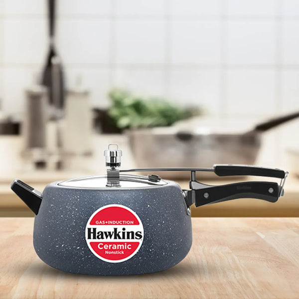 Hawkins Ceramic Pressure Cooker (5 Litre, Induction Compatible) (ICC 50)