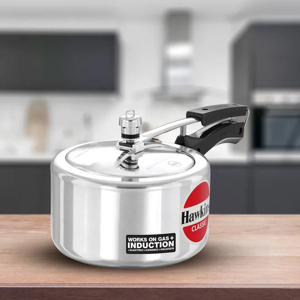 Hawkins Classic Induction Wide Pressure Cooker (3 Litre, Aluminium Inner Lid Cooker) (ICL 3W)