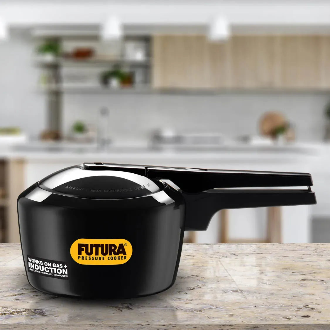Hawkins Futura Hard Anodised Pressure Cooker (2 Litre, Induction Compatible) (IFP 20)