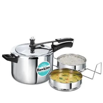 Hawkins Tri-Ply Stainless Steel Classic Pressure Cooker (5 Litre with Separator Set) (SSTCL 51)