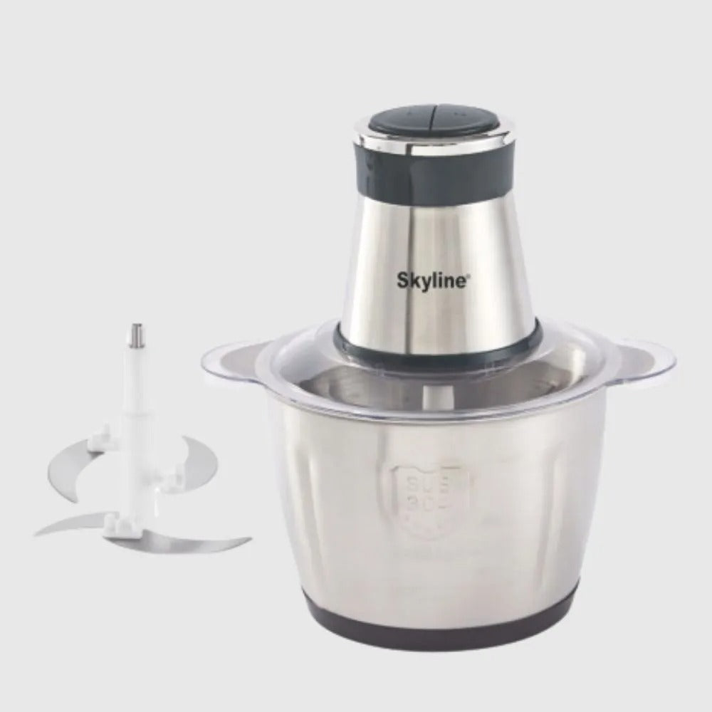 Skyline Electric Vegetable & Meat Chopper (3 Litre Stainless Steel Bowl, 4 Stainless Steel Blades)