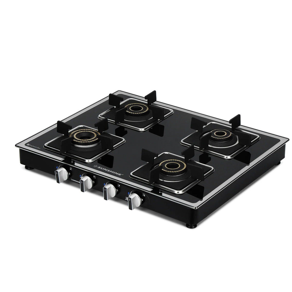 Sunshine Arrow Glass Top Gas Stove (4 Burner, Manual Ignition)