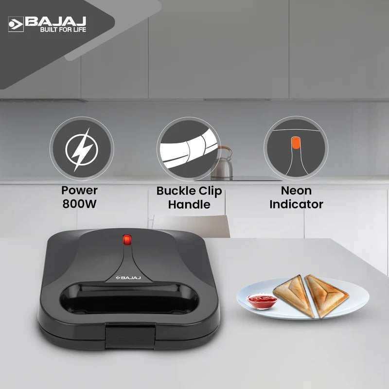 Bajaj SWX 5 Sandwich Maker (White, 800W)