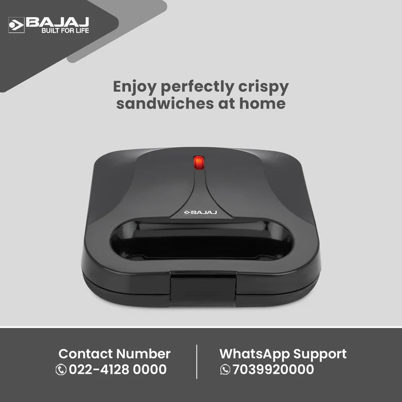 Bajaj SWX 5 Sandwich Maker (White, 800W)