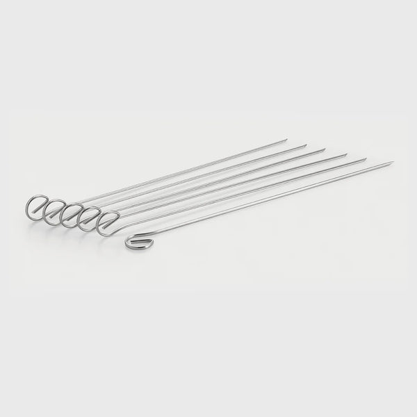 Rena Skewer – 6 Pcs Pack, Stainless Steel Reusable Skewers (300 mm) (Made in India)