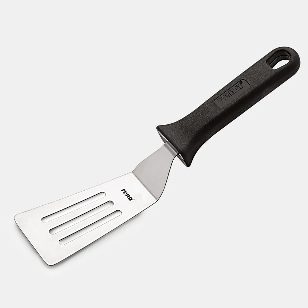 Rena Triangle Spatula, Stainless Steel Slotted Turner, 27.5 cm (Made in India)