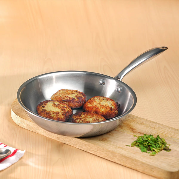 Vinod Platinum Triply Stainless Steel Frypan, Induction Friendly (16 cm)