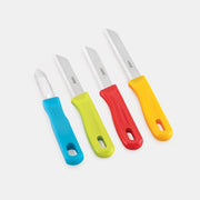 Rena 4 Pcs Knife Set, 3 Stainless Steel Kitchen Knives + 1 Peeler (Made in India)