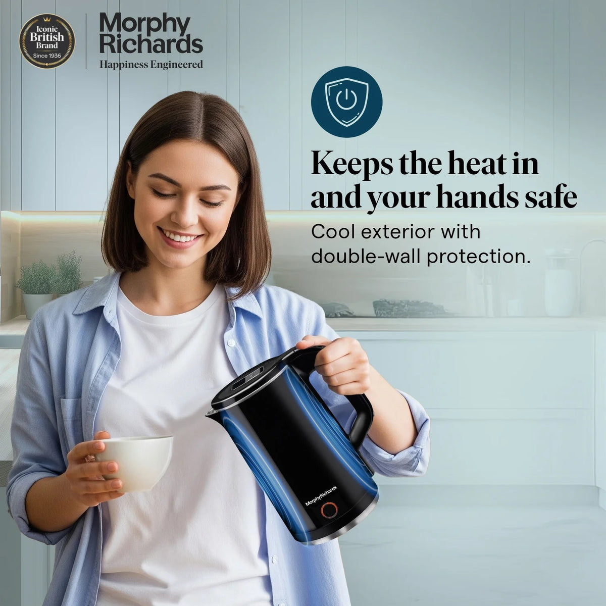Morphy Richards Black Beauty Electric Kettle (Black, 1.5 Litre)
