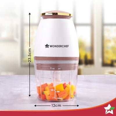 Wonderchef Nutri Chop Pearl Electric Meat & Vegetable Chopper (700 ml Bowl, 4 Stainless Steel Blades)