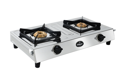 Sunflame Star Stainless Steel Gas Stove (2 Burner, Manual Ignition)