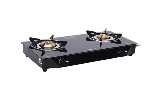 Sunflame Naples Glass Top Gas Stove (2 Burner. Manual Ignition)