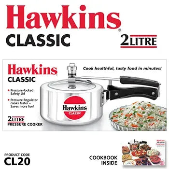 Hawkins Classic Pressure Cooker (2 Litre, Aluminium Pressure Cooker) (CL 20)