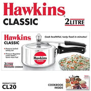 Hawkins Classic Pressure Cooker (2 Litre, Aluminium Pressure Cooker) (CL 20)