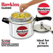 Hawkins Classic Pressure Cooker with Separator Set (5 Litre, Aluminium Pressure Cooker) (CL 51)
