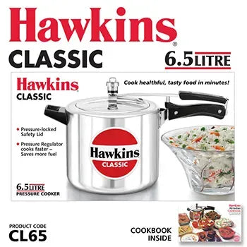 Hawkins Classic Pressure Cooker (6.5 Litre, Aluminium Pressure Cooker) (CL 65)