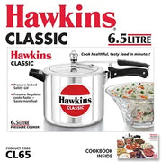 Hawkins Classic Pressure Cooker (6.5 Litre, Aluminium Pressure Cooker) (CL 65)