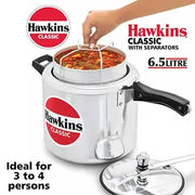 Hawkins Classic Pressure Cooker with Separator Set (6.5 Litre, Aluminium Pressure Cooker) (CL 66)