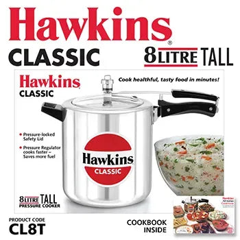Hawkins Classic Pressure Cooker (8 Litre, Aluminium Pressure Cooker) (CL 8T)