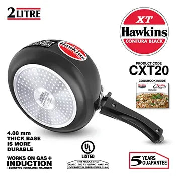 Hawkins Contura Black XT Pressure Cooker (2 Litre, Induction Compatible) (CXT 20)