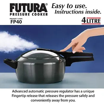 Hawkins Futura Hard Anodised Pressure Cooker (4 Litre, Inner Lid Pressure Cooker) (FP 40)