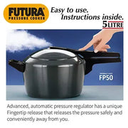 Hawkins Futura Hard Anodised Pressure Cooker (5 Litre, Inner Lid Pressure Cooker) (FP 50)
