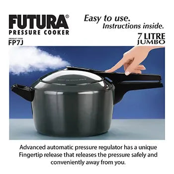 Hawkins Futura Jumbo Hard Anodised Pressure Cooker (7 Litre, Inner Lid Pressure Cooker) (FP 7J)