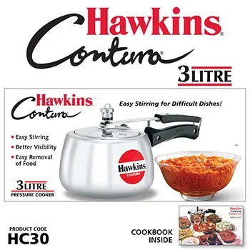 Hawkins Contura Pressure Cooker (3 Litre, Aluminium Pressure Cooker) (HC 30)