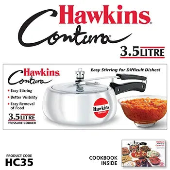 Hawkins Contura Pressure Cooker (3.5 Litre, Aluminium Pressure Cooker) (HC 35)