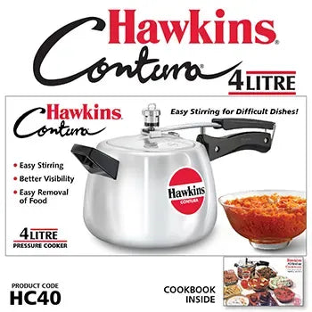 Hawkins Contura Pressure Cooker (4 Litre, Aluminium Pressure Cooker) (HC 40)