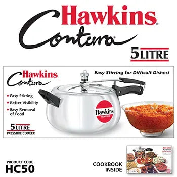 Hawkins Contura Pressure Cooker (5 Litre, Aluminium Pressure Cooker) (HC 50)