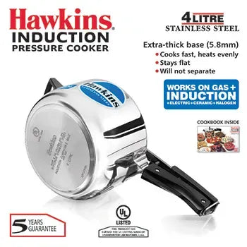 Hawkins Stainless Steel Pressure Cooker (4 Litre, Induction Compatible) (HSS 40)