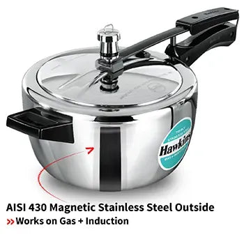 Hawkins Tri-Ply Stainless Steel Pressure Cooker (3.5 Litre, Induction Compatible) (HSST 35)