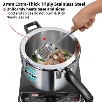 Hawkins Tri-Ply Stainless Steel Pressure Cooker (4.5 Litre, Induction Compatible) (HSST 45)