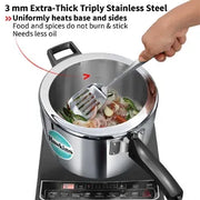Hawkins Tri-Ply Stainless Steel Pressure Cooker (4.5 Litre, Induction Compatible) (HSST 45)