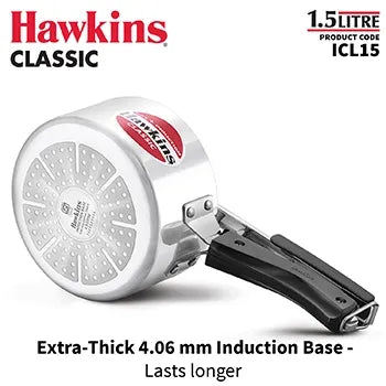 Hawkins Classic Induction Pressure Cooker (1.5 Litre, Aluminium Pressure Cooker) (ICL 15)