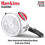 Hawkins Classic Induction Pressure Cooker (5 Litre, Aluminium Inner Lid Cooker) (ICL 50)