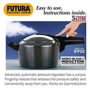 Hawkins Futura Hard Anodised Pressure Cooker (5 Litre, Induction Compatible) (IFP 50)