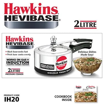 Hawkins Hevibase Pressure Cooker with Double Thick Base (2 Litre, Induction Compatible) (IH 20)