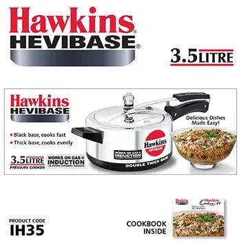Hawkins Hevibase Pressure Cooker (3.5 Litre, Induction Compatible) (IH 35)