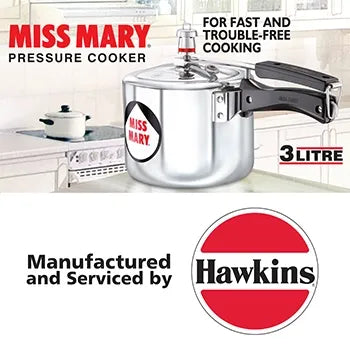 Hawkins Miss Mary Pressure Cooker (3 Litre, Aluminium Pressure Cooker) (MM 30)