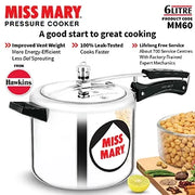 Hawkins Miss Mary Pressure Cooker (6 Litre, Aluminium Pressure Cooker) (MM 60)