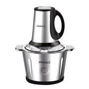 Pringle QuadMax Electric Vegetable & Meat Chopper, 3 Litre Stainless Steel Bowl (3 Speed Settings, 4 Stainless Steel Blades)