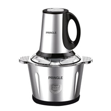 Pringle QuadMax Electric Vegetable & Meat Chopper, 3 Litre Stainless Steel Bowl (3 Speed Settings, 4 Stainless Steel Blades)