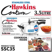 Hawkins Stainless Steel Contura Pressure Cooker (3.5 Litre, Induction Compatible) (SSC 35)