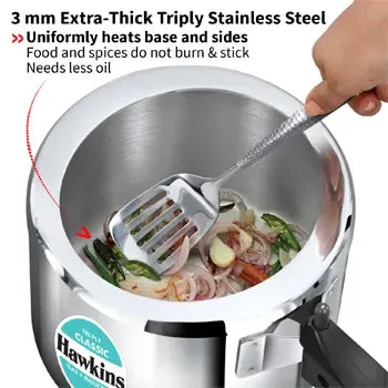 Hawkins Tri-Ply Stainless Steel Classic Pressure Cooker (3 Litre Tall, Induction Compatible) (SSTCL 3T)