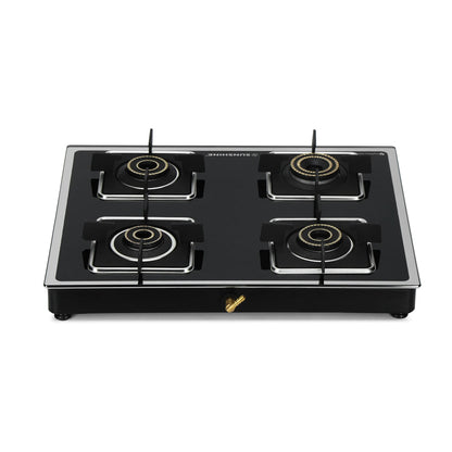 Sunshine Arrow Glass Top Gas Stove (4 Burner, Manual Ignition)