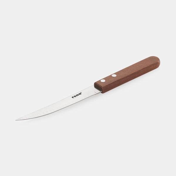 Rena Steak Knife Plain, Stainless Steel Blade, Wooden Handle, 21.5 cm