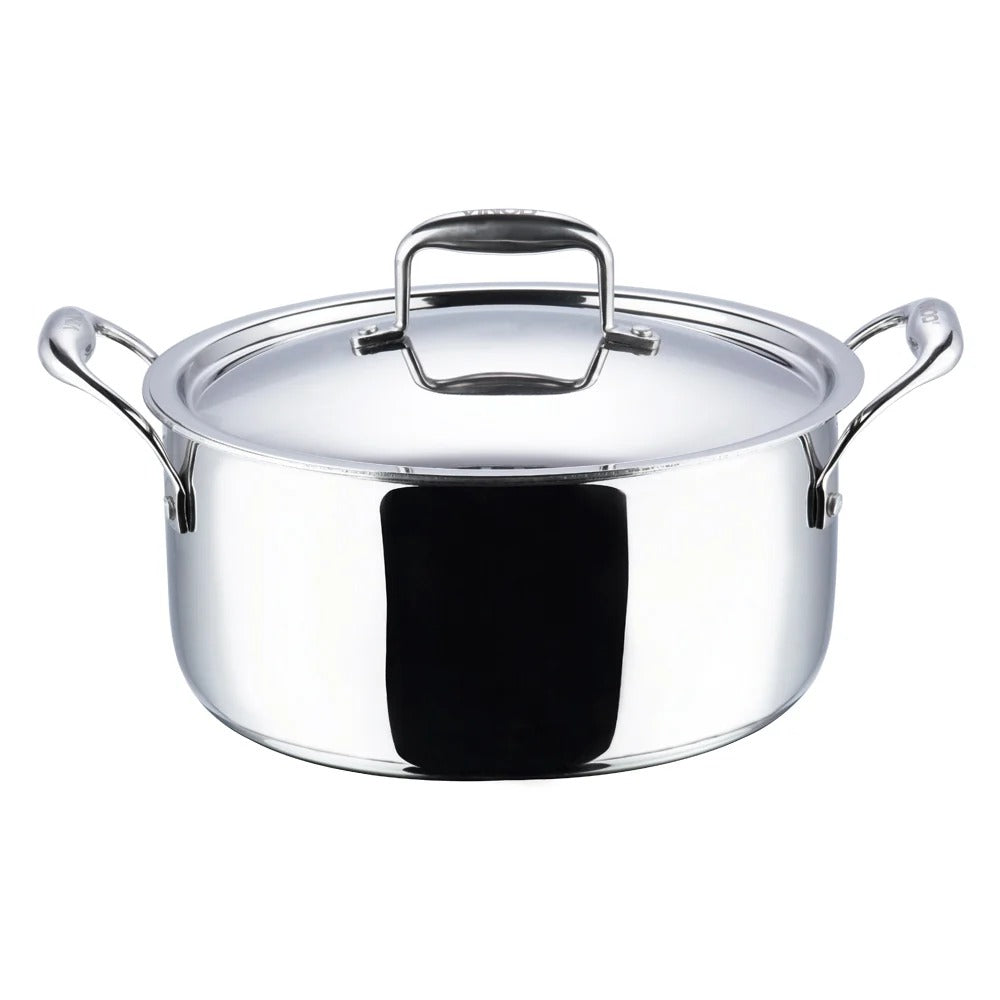 Vinod Platinum Triply Stainless Steel Saucepot with Lid (1.8 L)